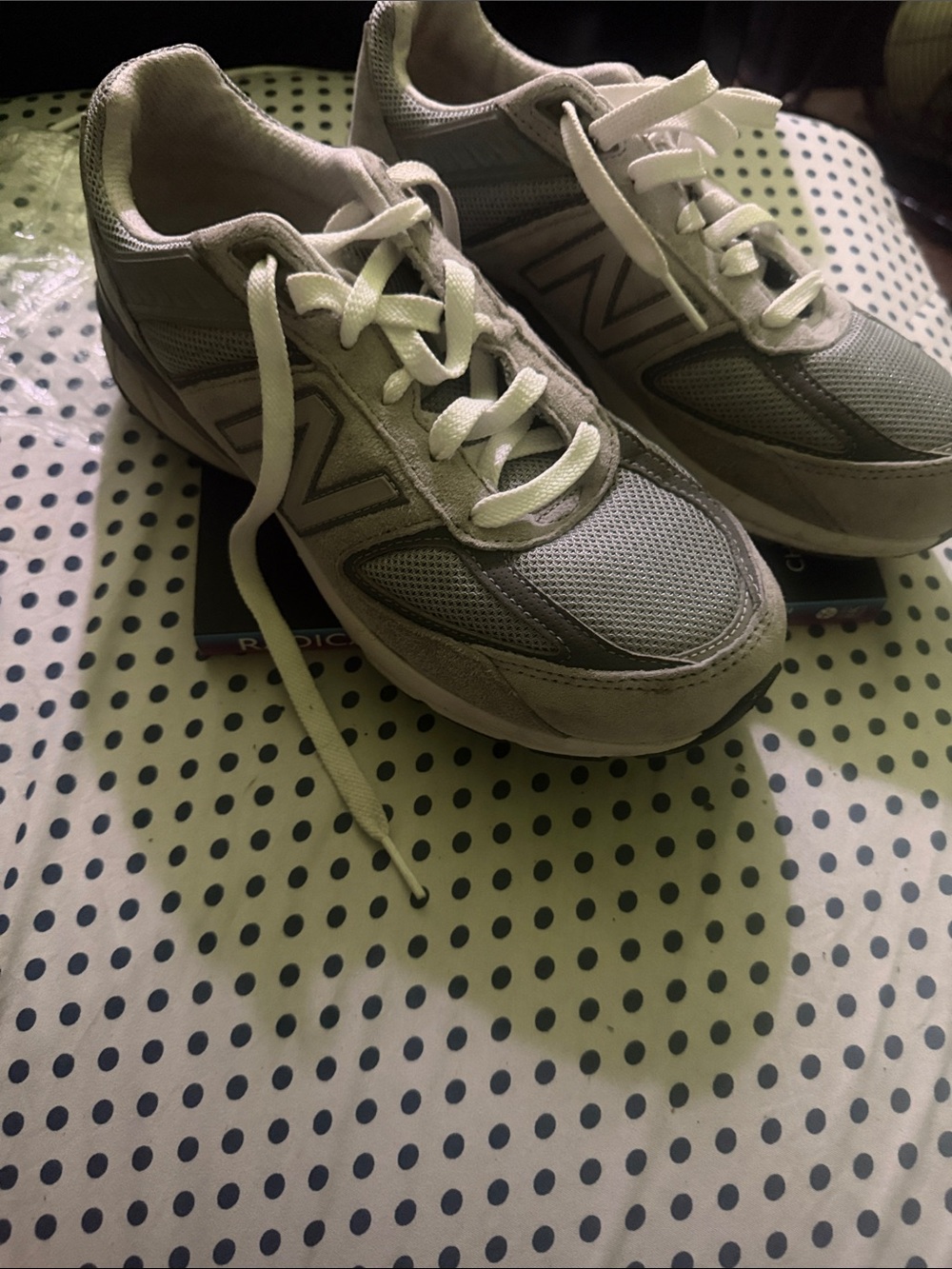 New Balance White and Light Gray Athletic Sneaker - Low Top